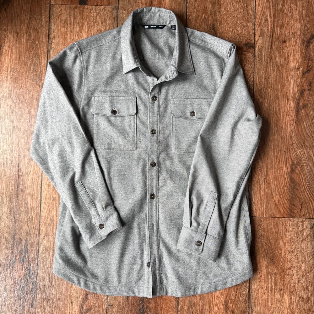 Travis Mathew Lifestyle Shift Button-Up Shirt Men’s Large Gray Long Sleeve